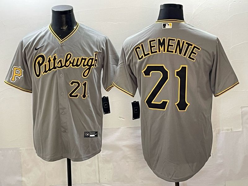 Men Pittsburgh Pirates #21 Clemente Grey Game 2026 Nike MLB Jersey style 003